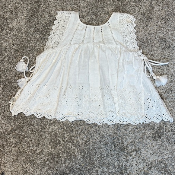 Free People Savannah Sleeveless Eyelet Top Ivory / White Size Small - Picture 5 of 8